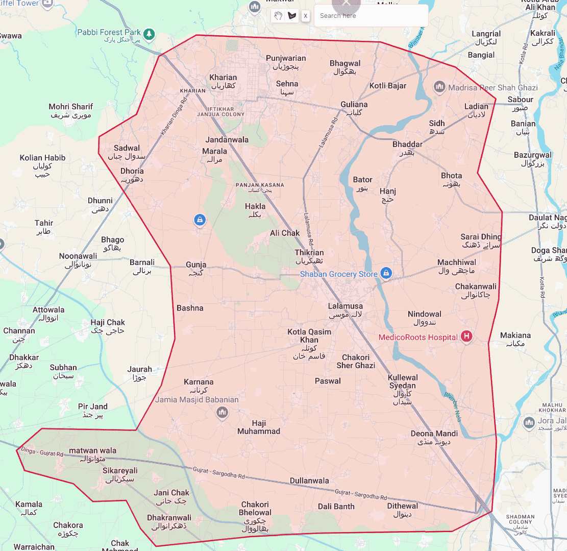 Delivery Zone Map